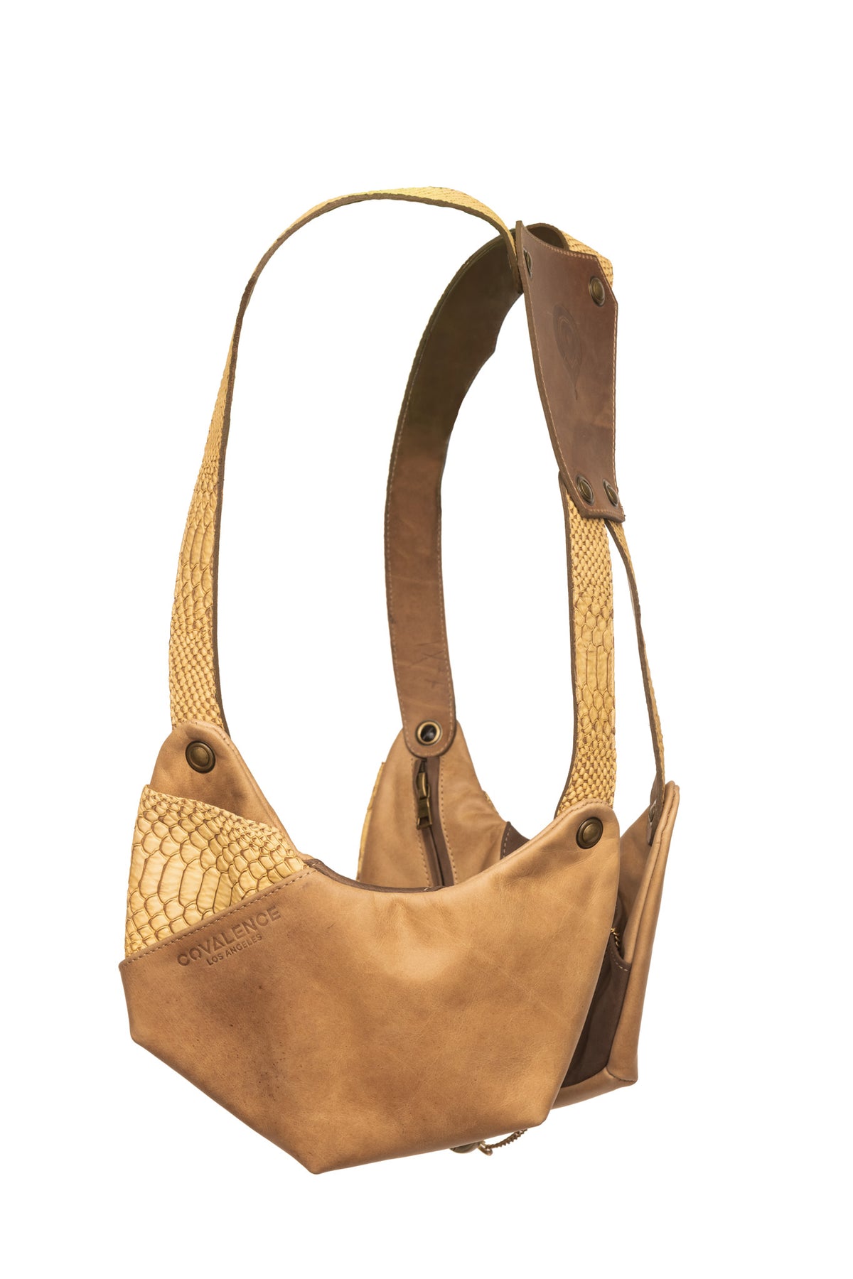 tan and yellow cobra balance bag 4.0 contrast leather