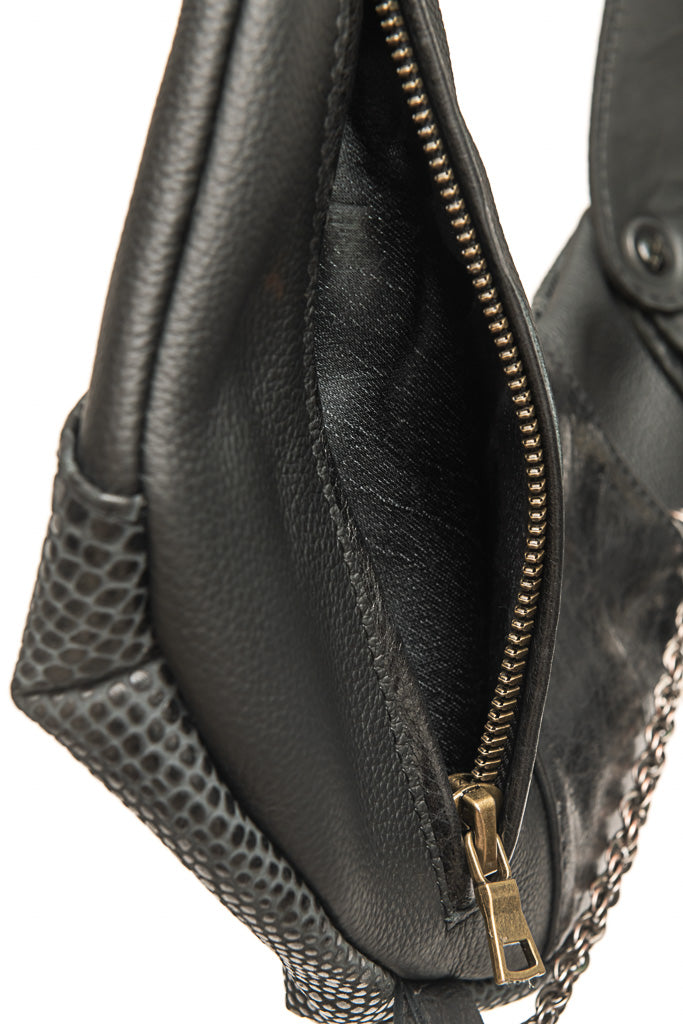black cobra balance bag 4.0 contrast leather, inside pocket