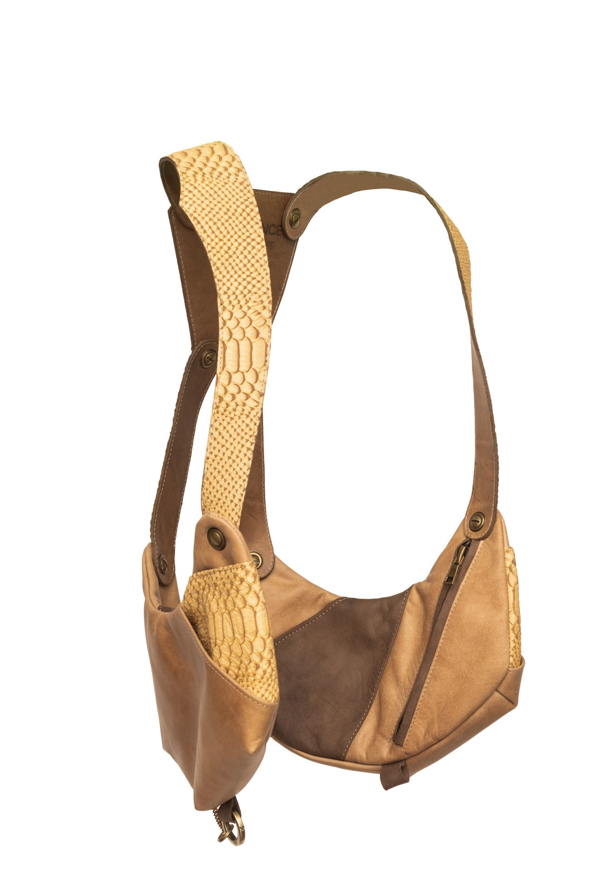 tan and yellow cobra balance bag 4.0 contrast leather